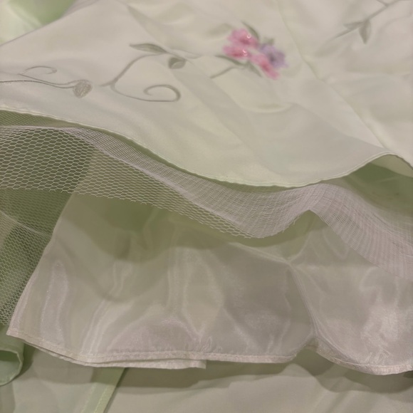 NWT City Triangles Sage Green Fairycore Gown Y2K Embroidered Prom Dress Sz 9/10 - Picture 8 of 8